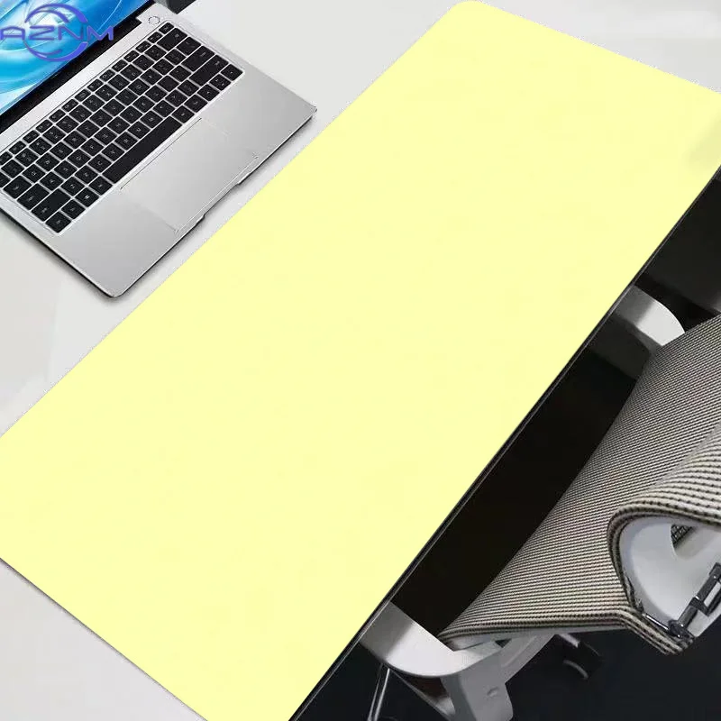 Solid Light Yellow Mouse Pad Waterproof Non‑Slip Plain Solid Color Minimalist Tone Mousepad for Gaming Office Desktop