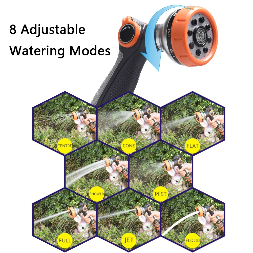 Multifunctional Water Spray Gun Nozzle, High Pressure Hose Sprinkler for Car Washer, Garden Watering and Outdoor Cleaning Use