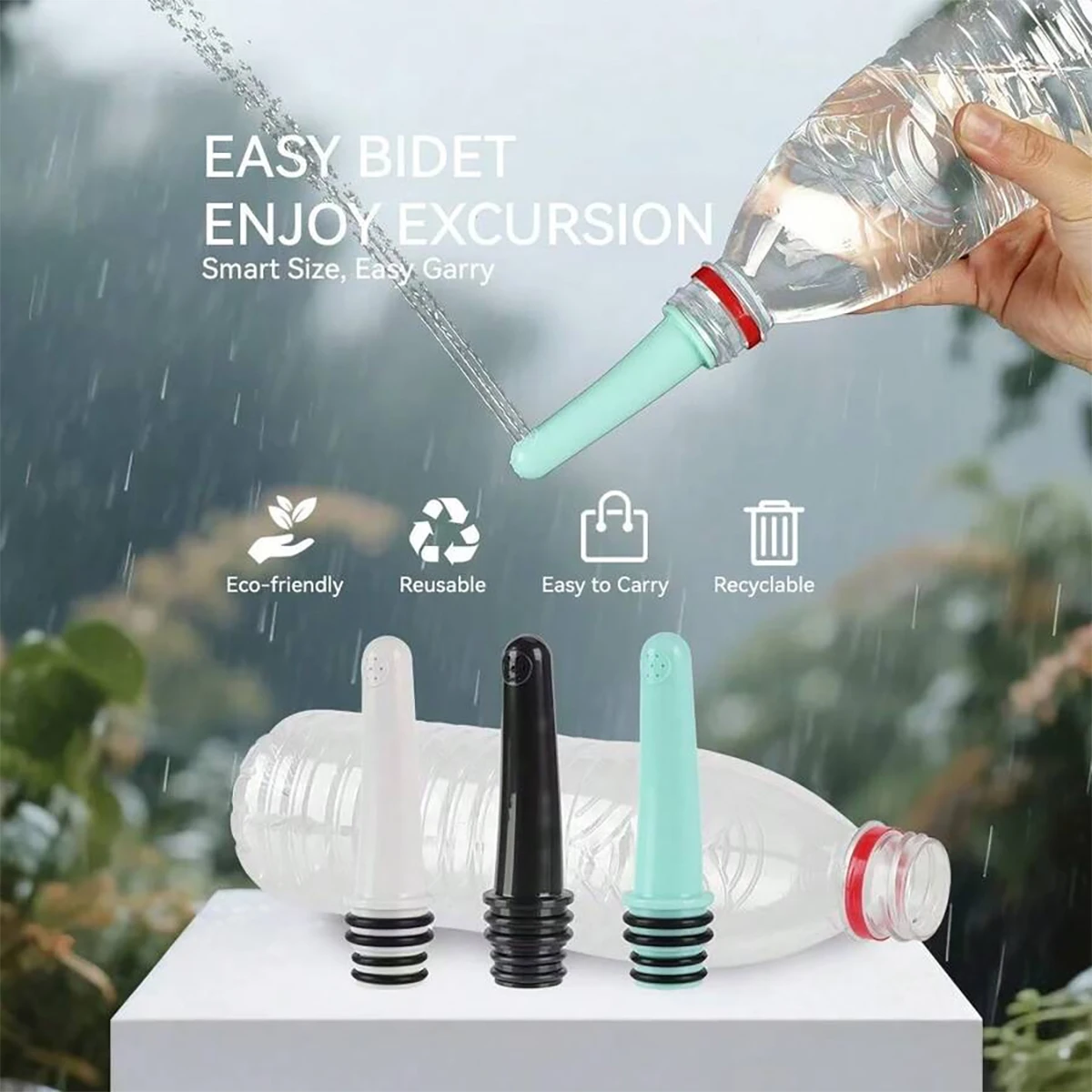 3-Pack Portable Female Hygiene Device, Suitable for Toilet Use or Travel, Compatible with All Bottles, Mini Personal Handheld Hygiene Cleaner, Suitable for Toilet Use or Cleaning