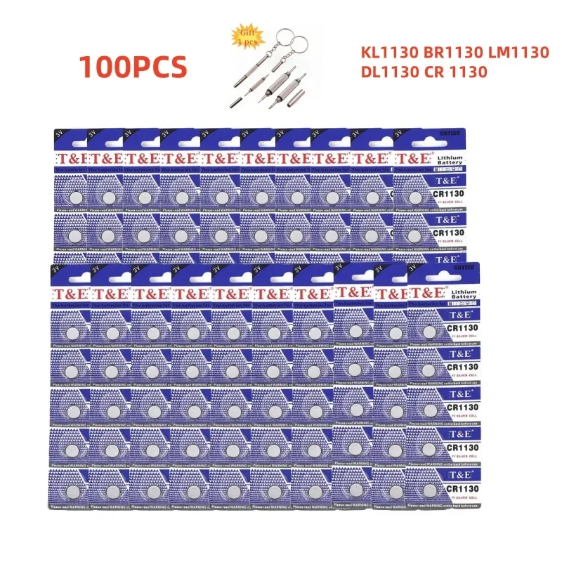 

100PCS CR1130 Button Battery KL1130 BR1130 LM1130 DL1130 CR 1130 3V Lithium Battery For Watch Car Key Remote Coin Cells