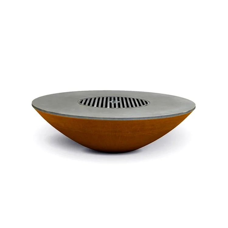 Eco Corten Korean Restaurant Table Top Bbq Grill , Smokeless Bbq Grill Charcoal , Korean Bbq Charcoal Grill Table