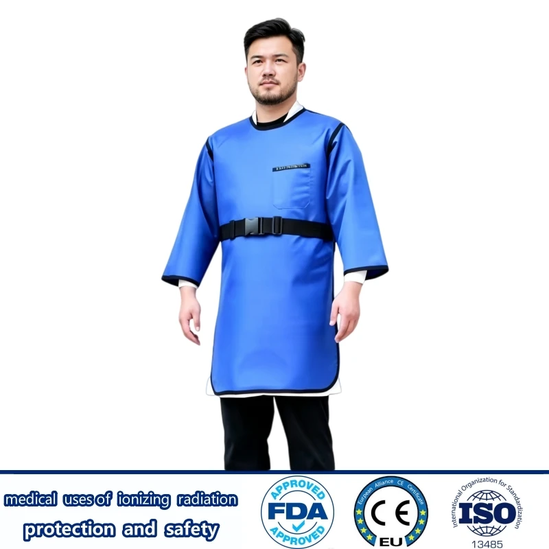 0.5mmPb Double Sided Lead Apron Ionizing Radiation Shield X-Ray Gamma Long Sleeve Protective Wear for Interventional Radiology