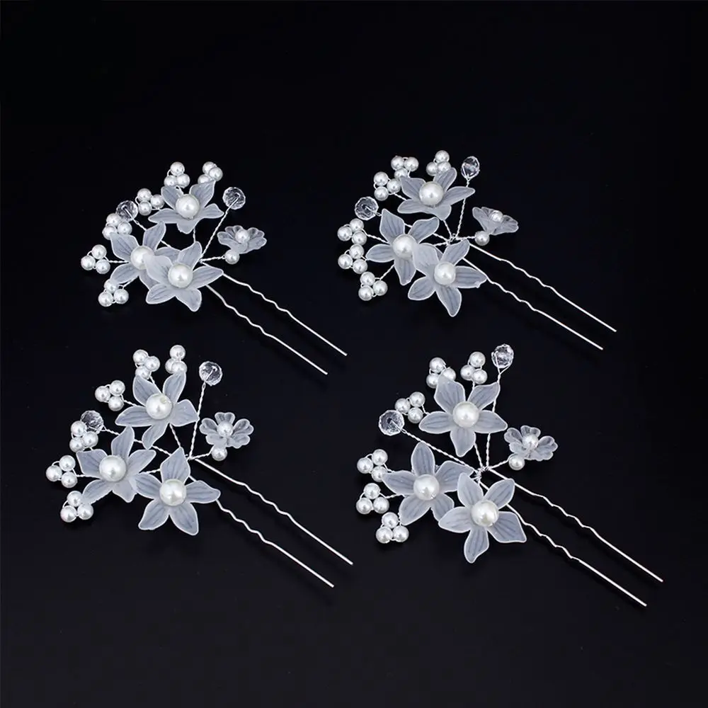 Pearl Flower Beautiful Accessories Plait Hair Jewelry Hair Clip Headdress Flower Hairpin Bride Hairpin