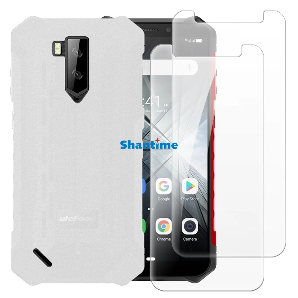 

Soft Case + 2 Pack Tempered Glass Screen Protectors for Hammer Iron 3 LTE Full-Body Protection