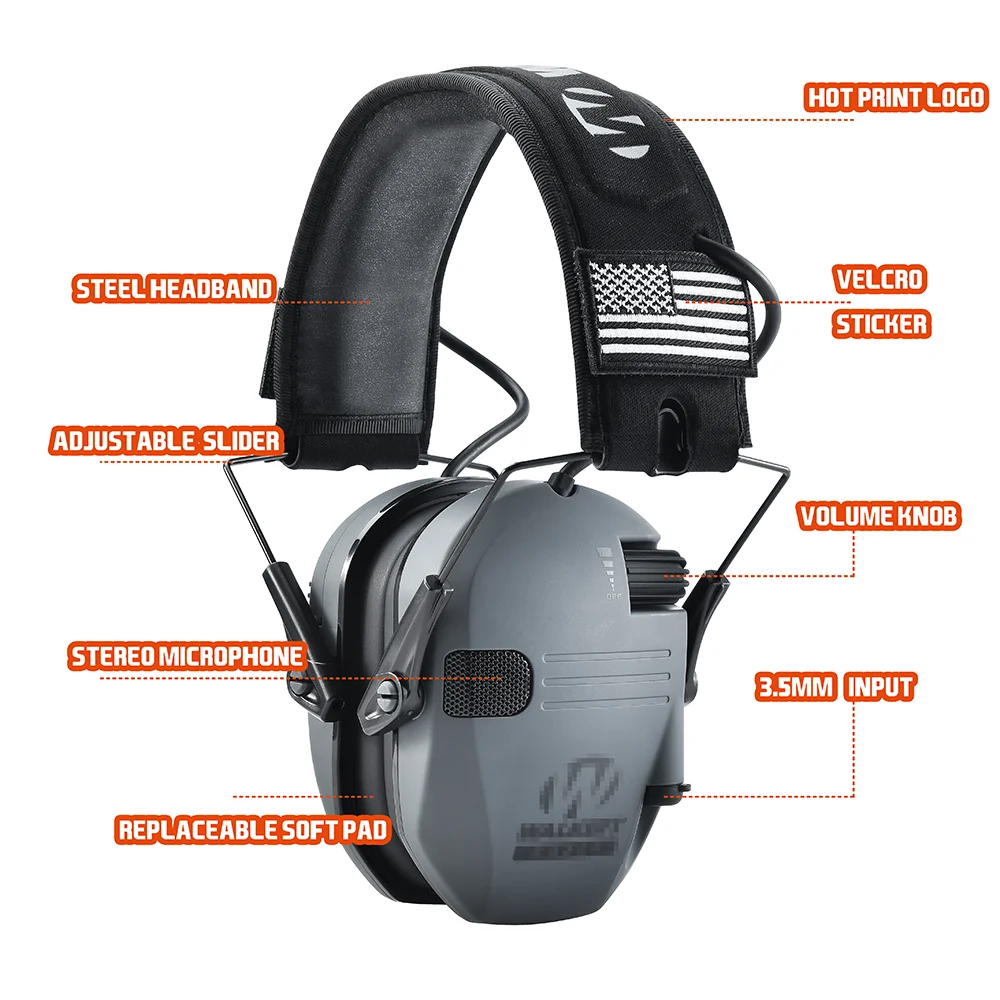 DulElectronic-Cache-oreilles de tir, réduction du bruit, casque de protection auditive, oreillettes à profil bas, son de chasse, 514 up