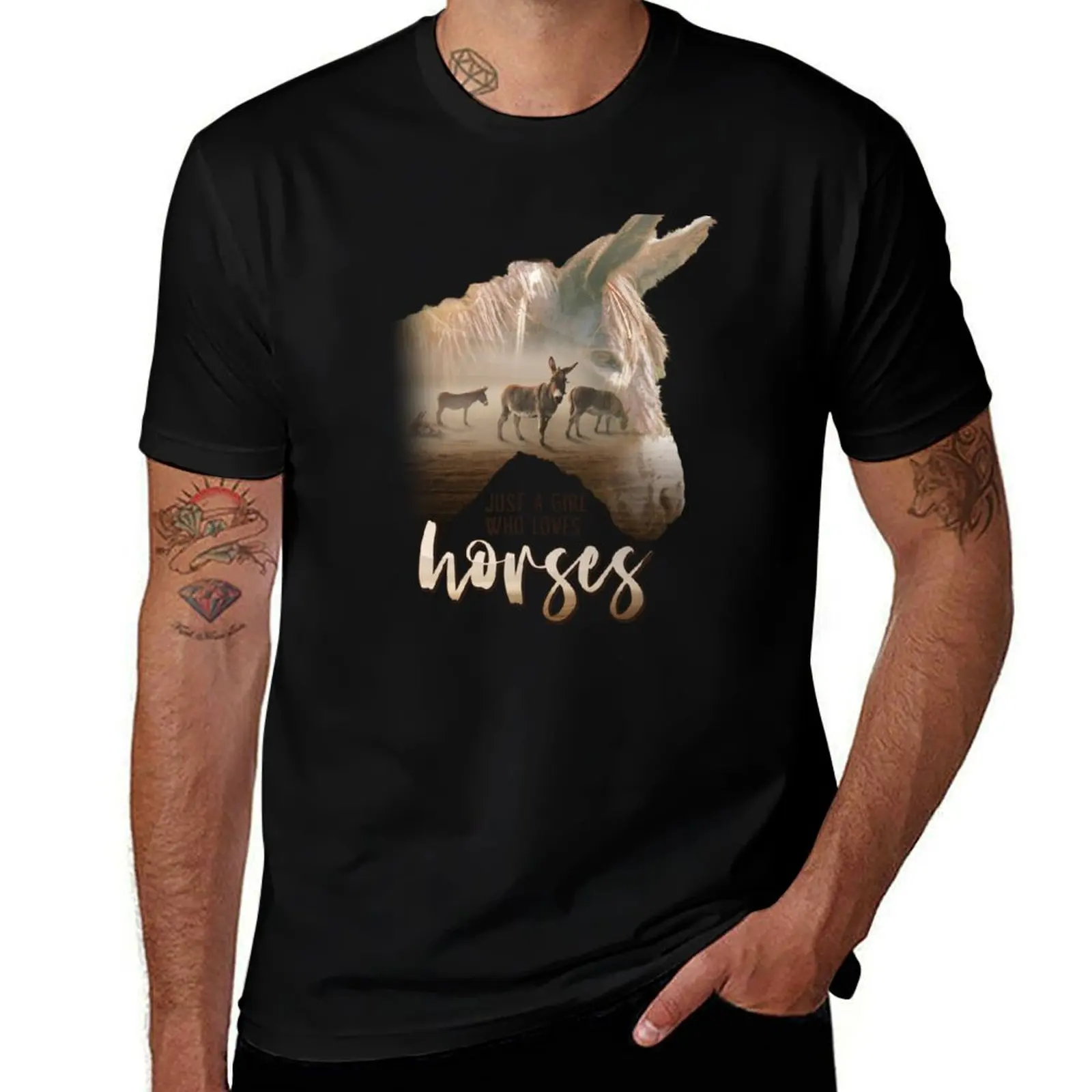 Donkey Just A Girl That Loves Horses Parody T-Shirt summer tops korean fashion vintage clothes blue lock men clothes