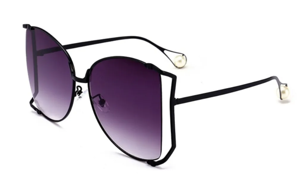 45476 Übergroße Quadratische Sonnenbrille Frauen Metall Rahmen Mode Luxus Hohl Rahmen Marke Sonnenbrille Weibliche Gradienten Shades