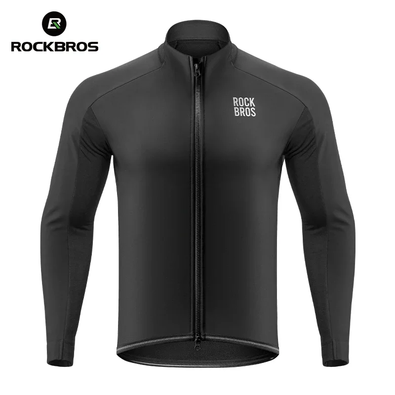 ROCKBROS Ciepła kurtka rowerowa Męski płaszcz Profesjonalna termiczna polarowa odzież rowerowa 3-sezonowa wiatroszczelna kurtka sportowa na zewnątrz