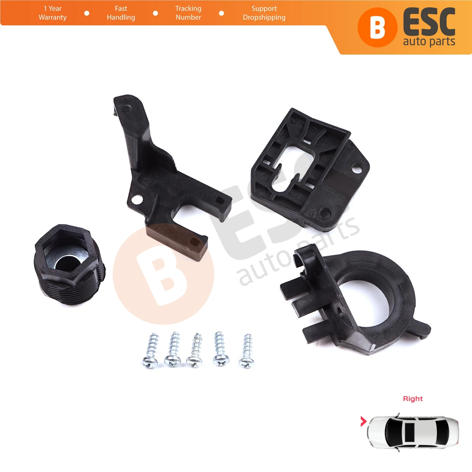 

EHL567-2 Headlight Holder Mount Repair Bracket Tab Set Right Side for Audi A4 B9 8W 8W5 8WD 8W2 8WC 2016-On 8W0998122