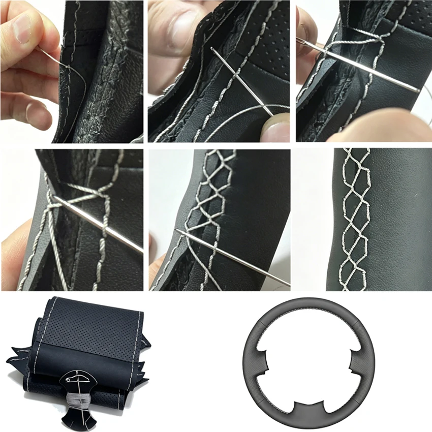 Sun Protection Steering Cover Blocks 95% UV Rays Ultrafine fiber leather For Honda Civic Civic 8 2006-2011 (2-Spoke) view 5