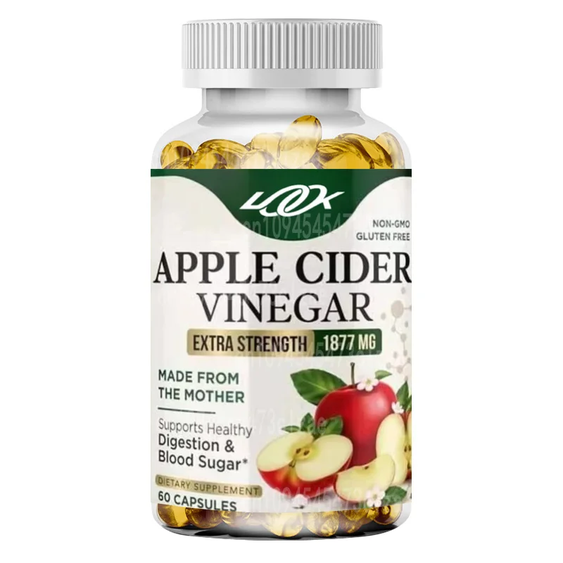 Apple Vinegar Capsules 1877mg Containing Vitamin D and Zinc for Immune and Digestive Support ACV Supplements -60 Capsules