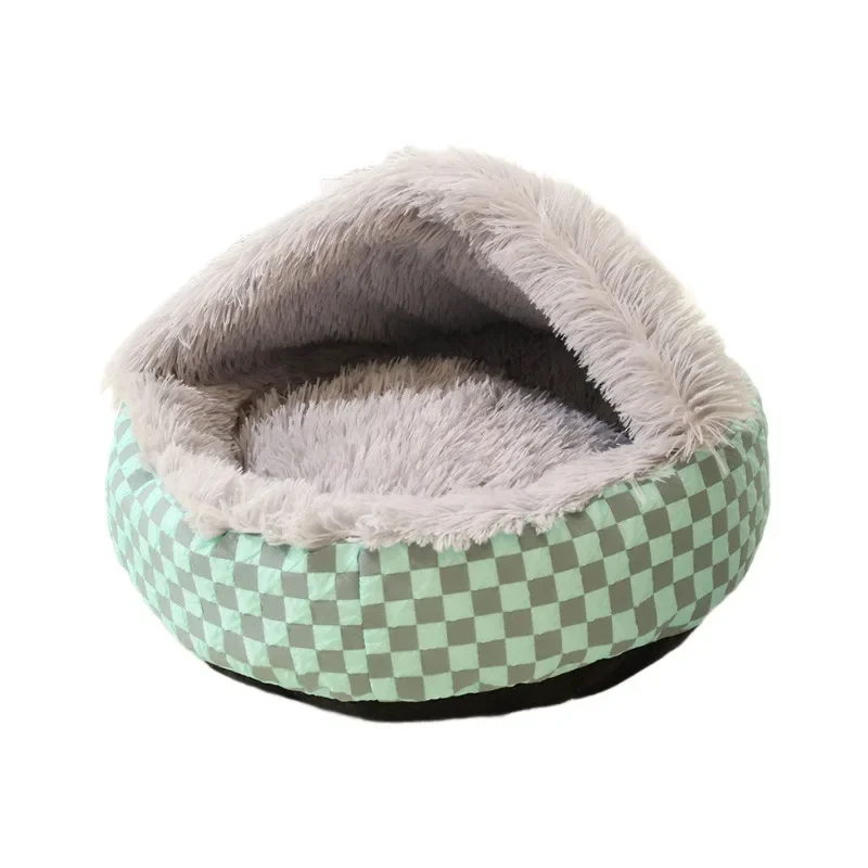 Plush Shell Nest, Winter Warm Semi-enclosed Surrounded Pet Nest, Warm Cat Nest, Round Dog Nest