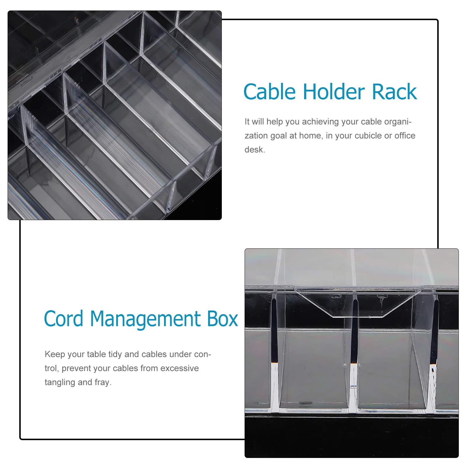 

Transparent Cable Organizer Box With Multiple Compartments For Usb Cables Chargers Earphones Wire Management Holder Cord