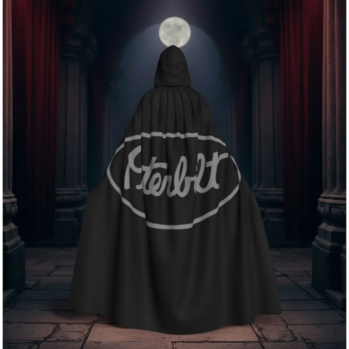 

Truck-peterbilt Logo Long Hooded Cloak Witch Medieval Costume Cosplay Cape HalloweenVampire Adult Unisex