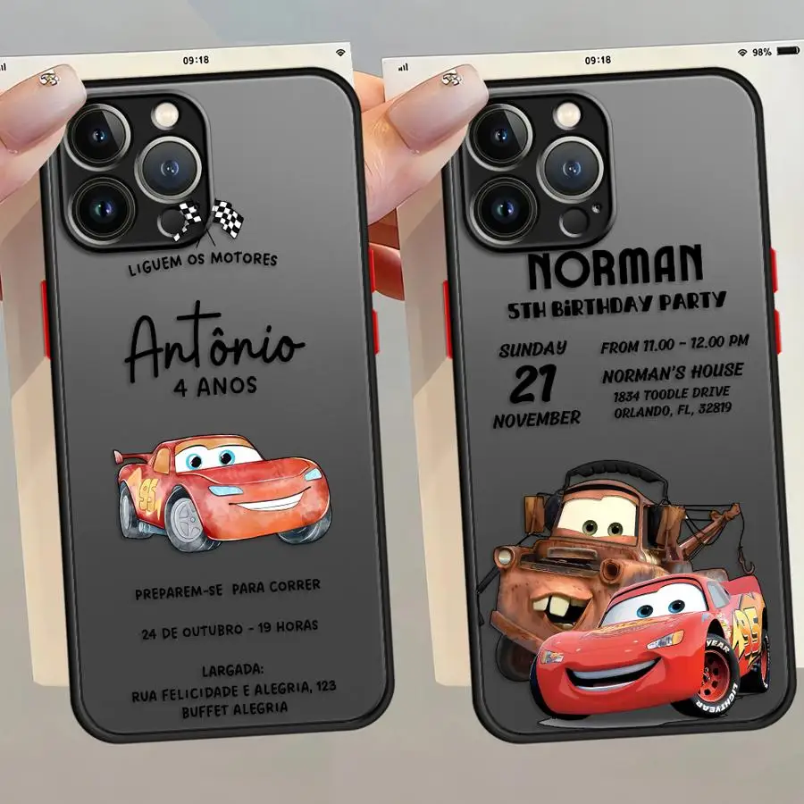 Мягкий чехол для iPhone 12 Mini XS 14 15 16 Plus 16e 7 8 SE XR 11 12 13 Pro Max Disney Cars Cool