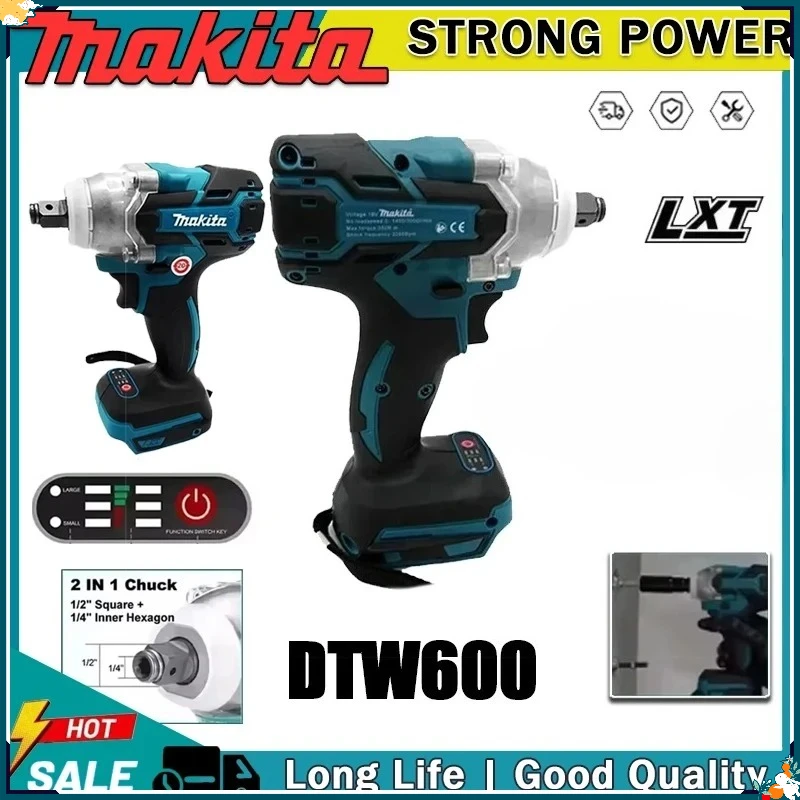 

Ударный гайковерт Makita DTW600 с высоким крутящим моментом, бесщеточный, электрический, аккумуляторный, для авторемонта
