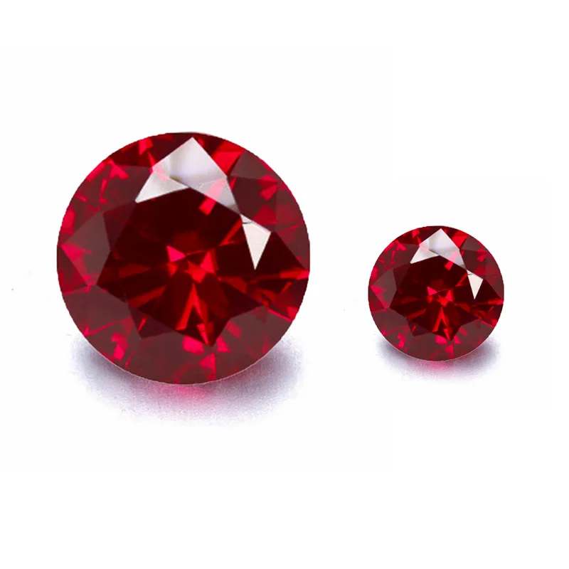 

Top Quality Pigeon Blood Ruby Round Cut Gemstone Mohs Hardness Gems For Jewelry Making Beads Precious Stone