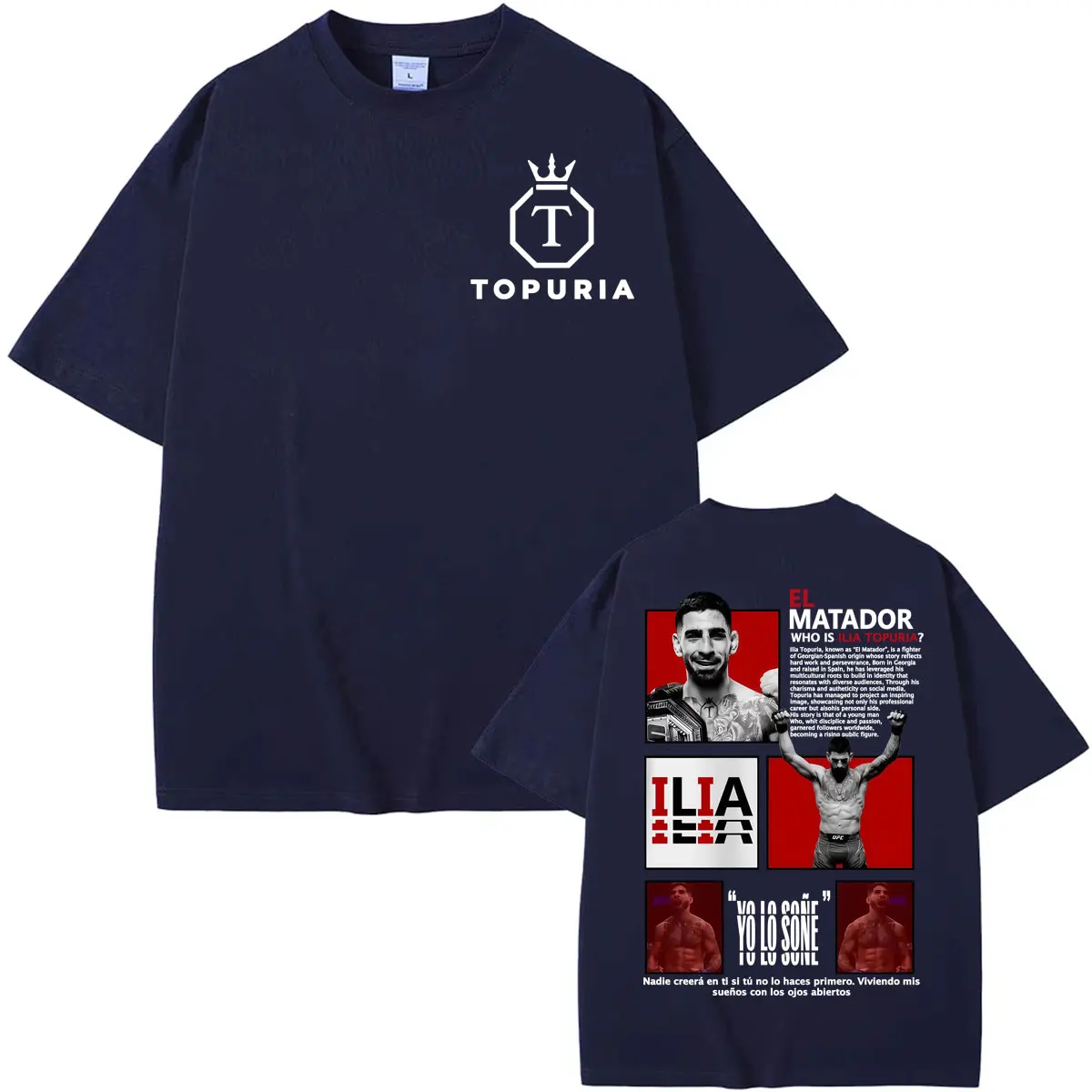 El Matador Who Is Ilia Topuria? Retro Graphic T Shirt Men Women Classic Violence Aesthetic T-shirts Summer Tops Oversized Tshirt