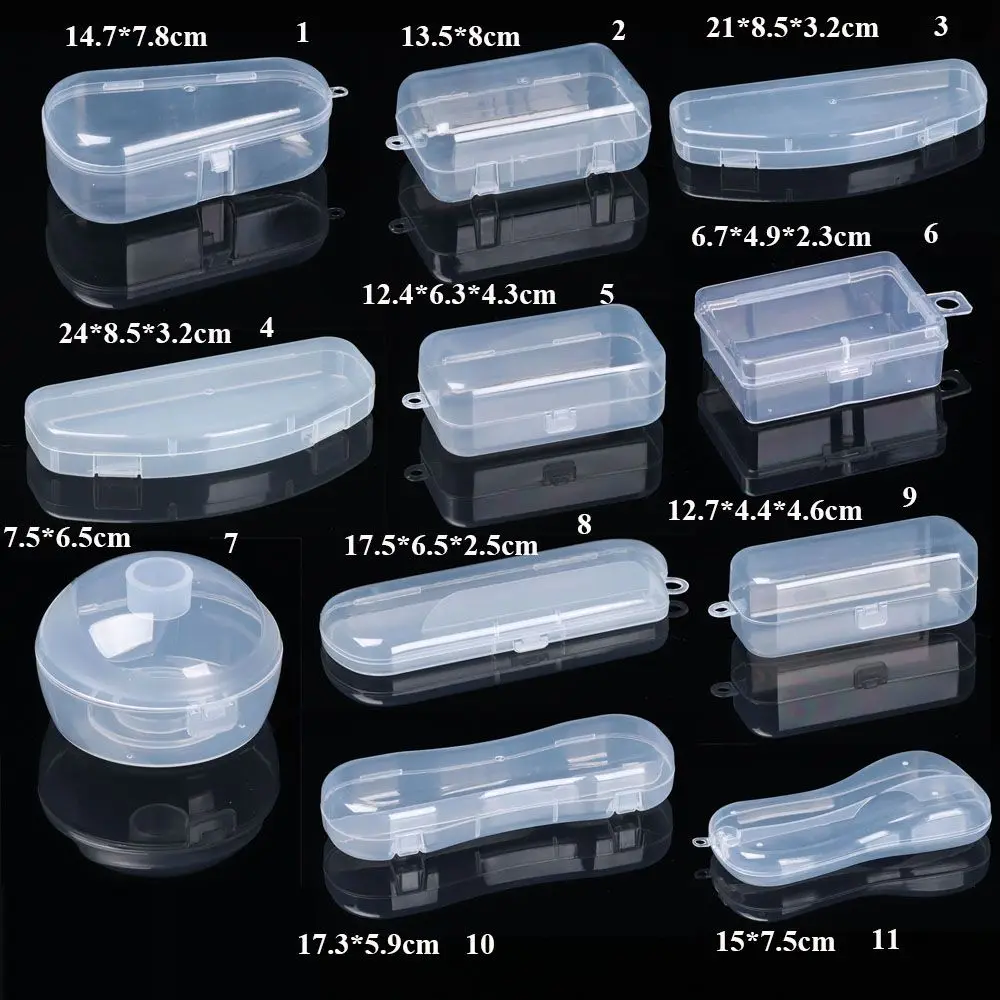 Plastic Square Fishing Tools Accessories Packing Boxes Small Items Case Transparent Storage Box Jewelry Beads Container