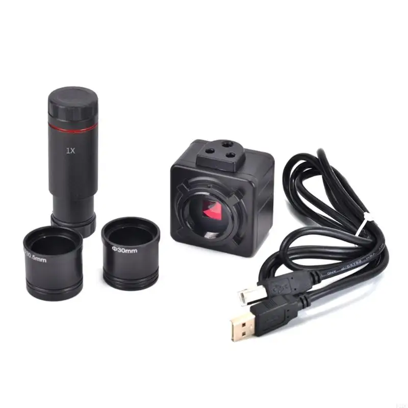 02DC USB Electronic Eyepiece 0.5X/1X Microscope with 30 & 30.5mm Adapter for Biological Captures Hi-Res Images- 30FPS Video