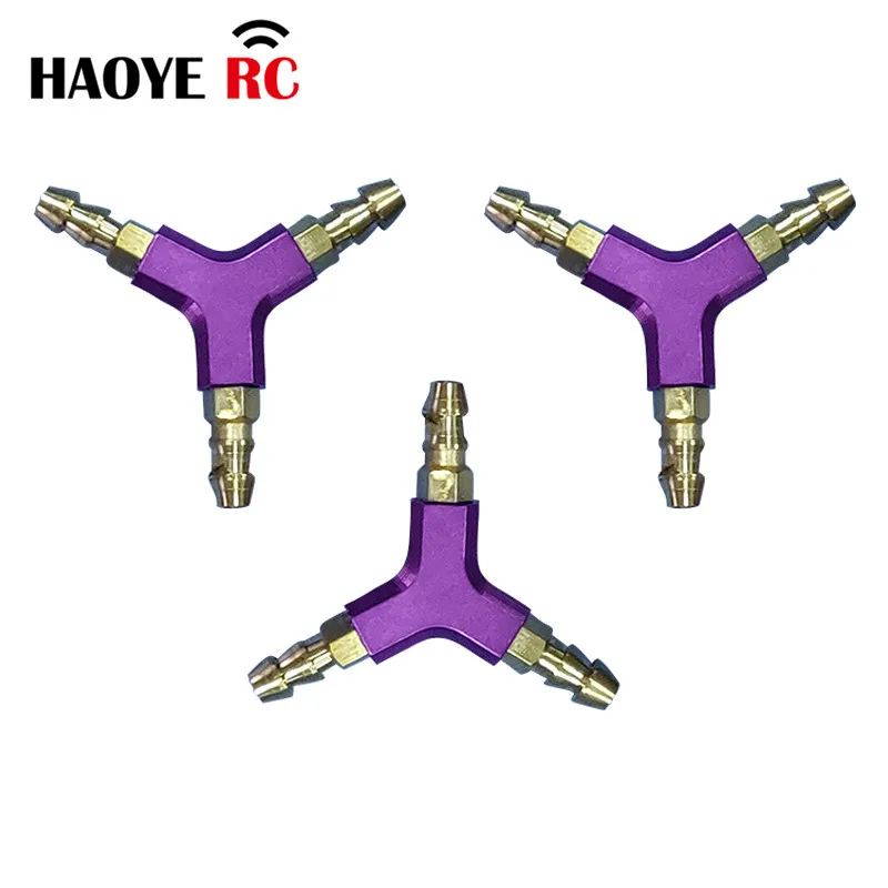 Haoye 1 Pc tubo del carburante in metallo Y-Jioners ugello di riempimento del filtro della linea del carburante benzina Glow Gas metanolo combustibile Joiner accessorio del serbatoio del carburante