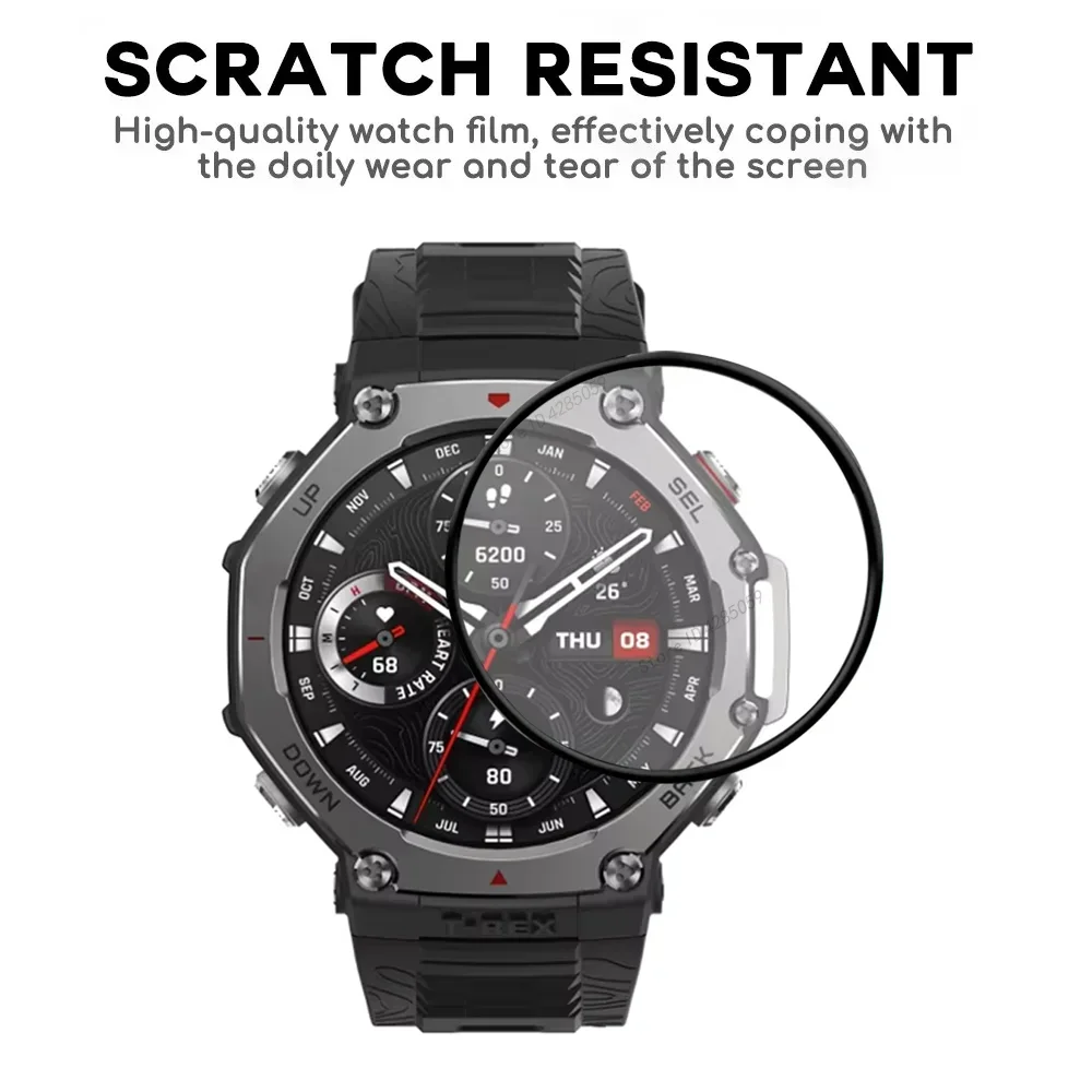 2Pcs Screen Protector For Amazfit T-rex 3 Smart Watch 9D Curved Edge Screen Protector for Huami Amazfit T-rex 3 Film Not Glass