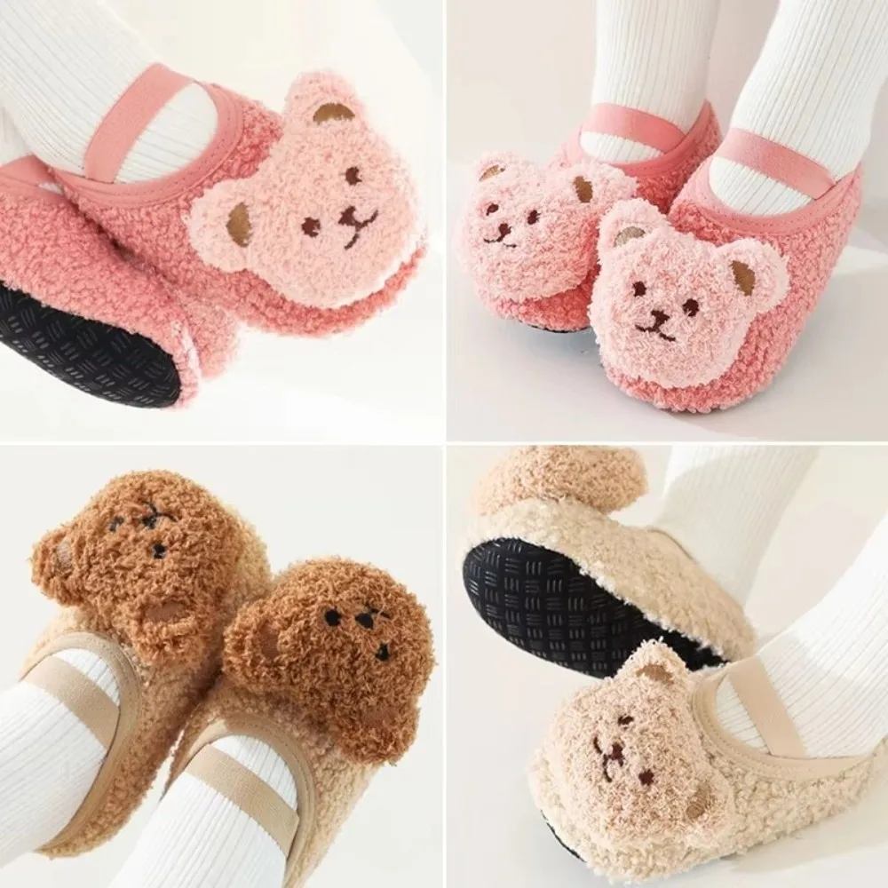 Winter Warm Baby Slippers Soft Cute Cartoon Bear Infant Floor Socks Kids Footwear Newborn Learning Walking Shoes Baby Boat Sock