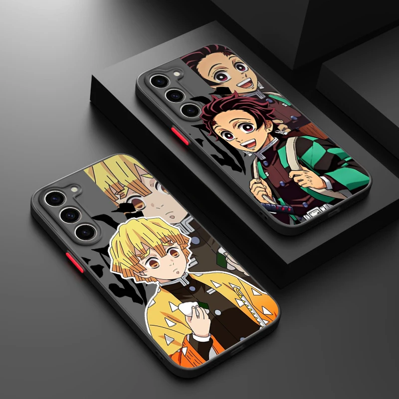 Demon Slayer Art Anime For Samsung Galaxy A73 A72 A71 A55 A52 A33 A15 A14 A13 A12 A05 4 S 5G Matte Translucent phone Case