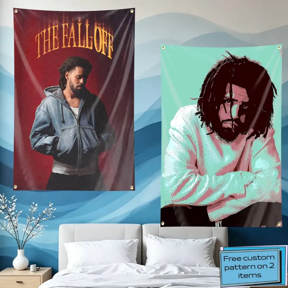 The F-Fall-Off J-J-COLE Flag Tapestry Banner for Bedroom Living Room Outdoor Camping Custom Supported