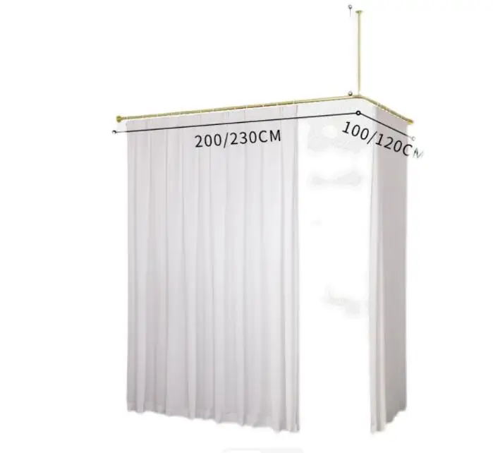 L-shaped pole beauty salon partition curtain, health clinic therapy bed curtain support frame, hanging curtain