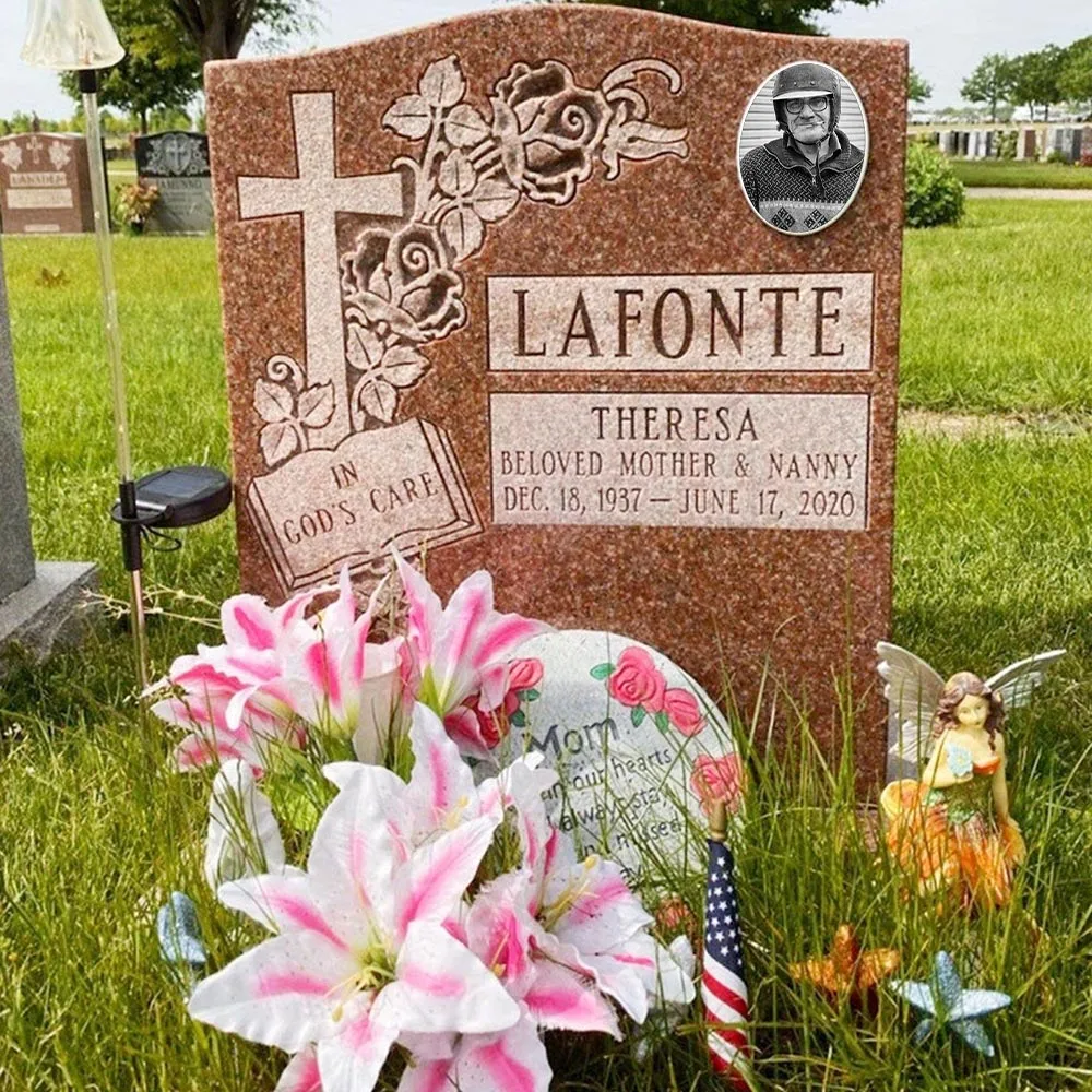 2D Flat Not 3D 1pc Custom Photo Memorial Headstone Tile Personalized Remembrance Gift for Holidays Grieving Families