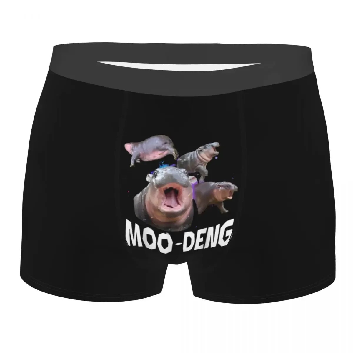 Man Famous  Pygmy Hippo Moo Deng Underwear Funny Animal Sexy Boxer Shorts Panties Male Breathable Underpants Plus Size