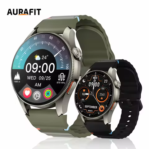 Relógio GPS AURAFIT, 1.43 Amoled, à prova d'água 3ATM, mais de 150 modos esportivos, monitoramento de saúde, Android e IOS