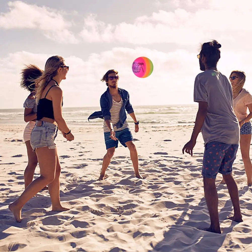 Pelota de playa inflable para niños, arcoíris, 9 pulgadas, actividades al aire libre, juegos de fútbol, piscina, patio de juegos