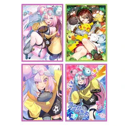 50PCS 66X91MM Holographic Anime Card Sleeves Playing Card Cover Board Game Cartoon Toploading Trading Card Protector for MTG/PKM