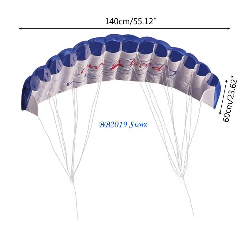 Q0KB 55 Hiện tại Surfing Stunt Stunt Diều mềm cho trẻ dễ dàng bay cho W/ 2x 30M String Winder Tương tác Bãi biển Bãi biển G