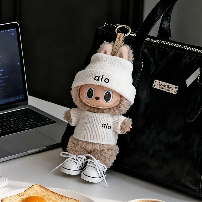 Per Labubu Doll Suit 15 17cm Outfit Abbigliamento Badminton Sport T-shirt Jeans Pantaloni Scarpe Berretto da baseball Gonna a pieghe Abiti in maglia