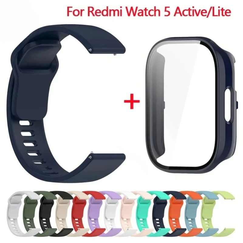 Silikonarmband+Hülle für Xiaomi Redmi Watch 5 Active Band Smartwatch Zubehör Sportarmband für Redmi Watch 5 Active/Lite Band