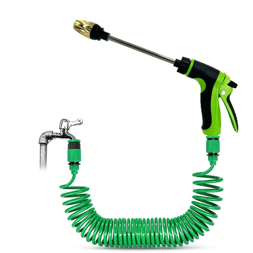 NEW Garden Irrigation Hose Water Pipe Long Pole Head Function Nozzle Hose, Car Cleaning Spring Pipe, Plastic Hose Cleaning Tool