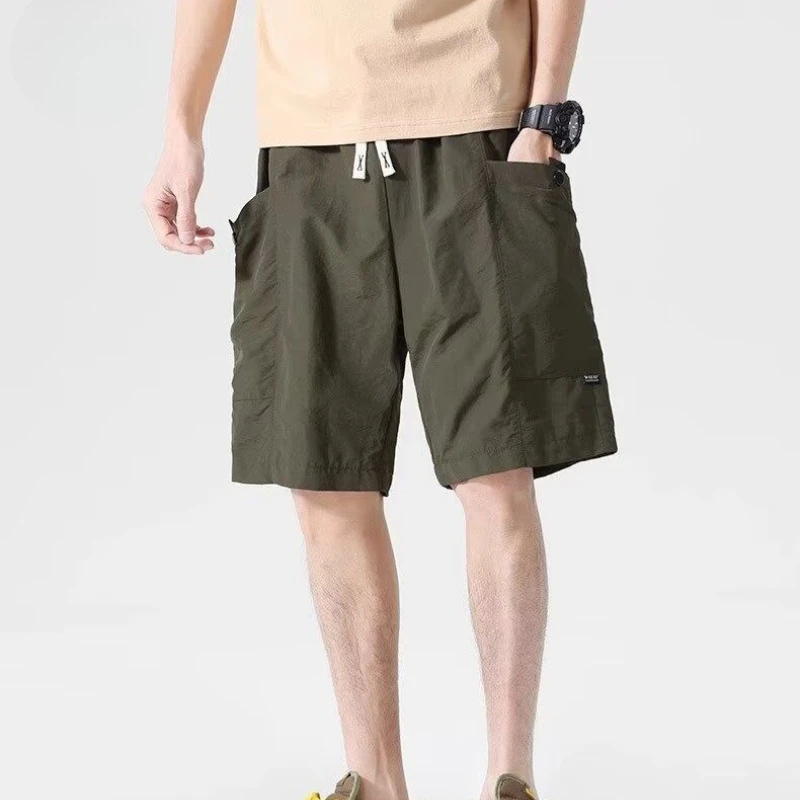 Summer Workout Shorts Men Quick Dry Lightweight 5-Inch Length Loose Fit Streetwear Casual Cargo Shorts