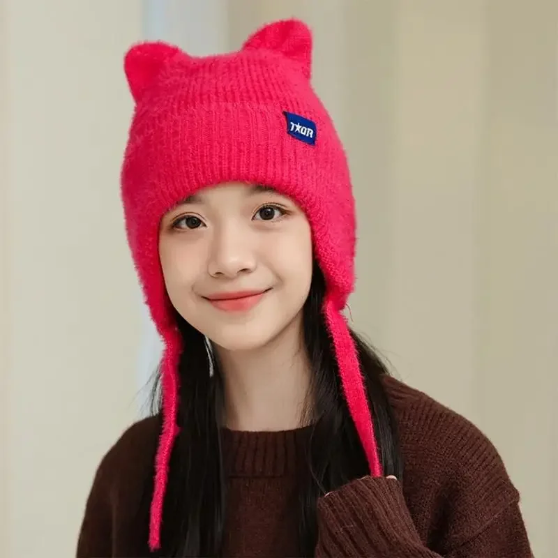 Q5WE Women Head Wrap Thicken Furry Bear Hat for Climbing Skiing Sports Headwear