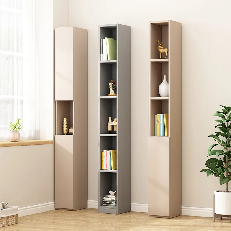 رف كتب ضيق مخصص، غرفة المعيشة، غرفة النوم، التخزين، التخزين، زاوية خزانة الكتب الصغيرة، زاوية من الأرض إلى الجدار #2