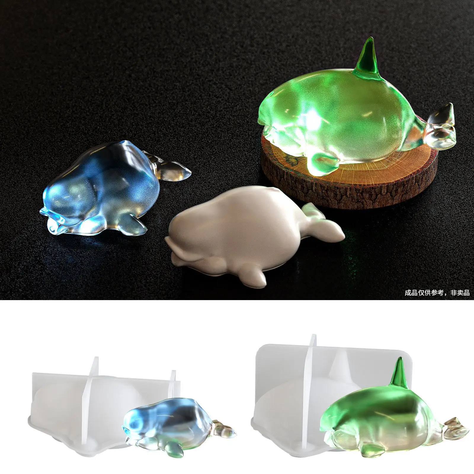 New Mould Diy Aromatherapy Large White Whale Candle Home Decorative Ornament Mold Drip Resin Plaster Orca Tabletop Silcone Molds
