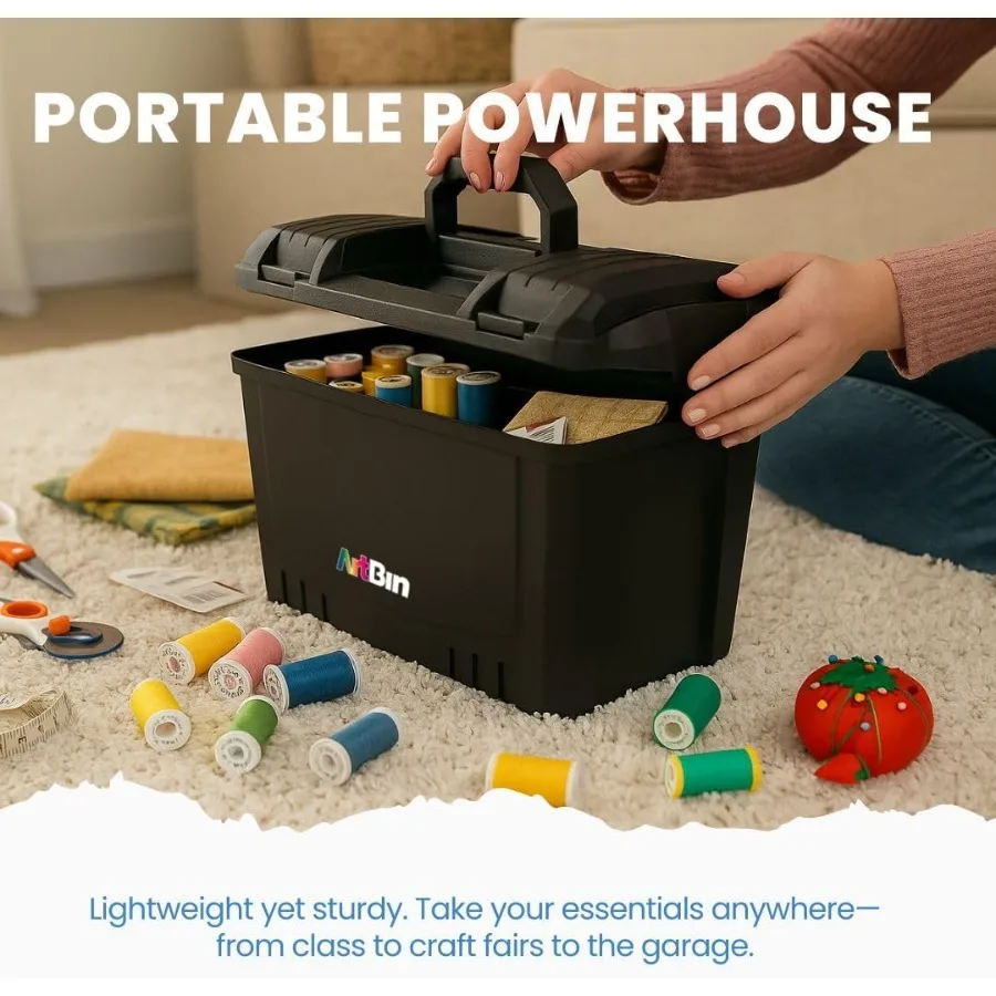 ArtBin 6917AB Sidekick XL Estuche de transporte organizador portátil para manualidades con asa para artistas en movimiento almacenamiento de plástico duradero