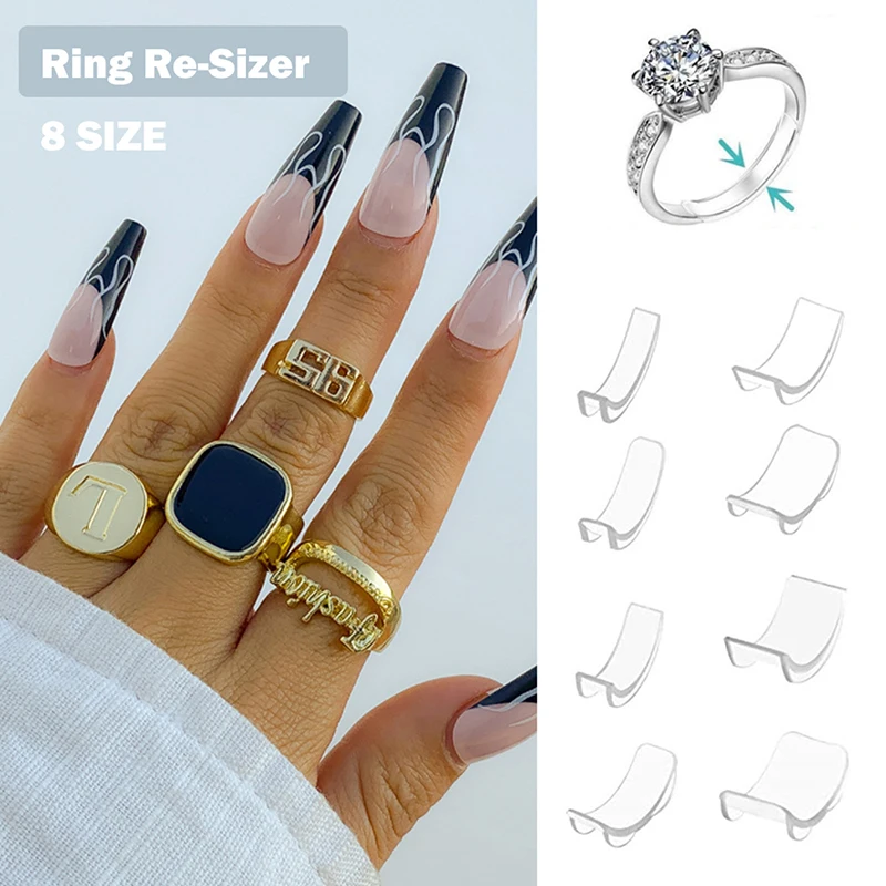 Ring Re-Sizer 8 Maten/Set Onzichtbare Ring Maat Versteller Siliconen Reducer Modellen