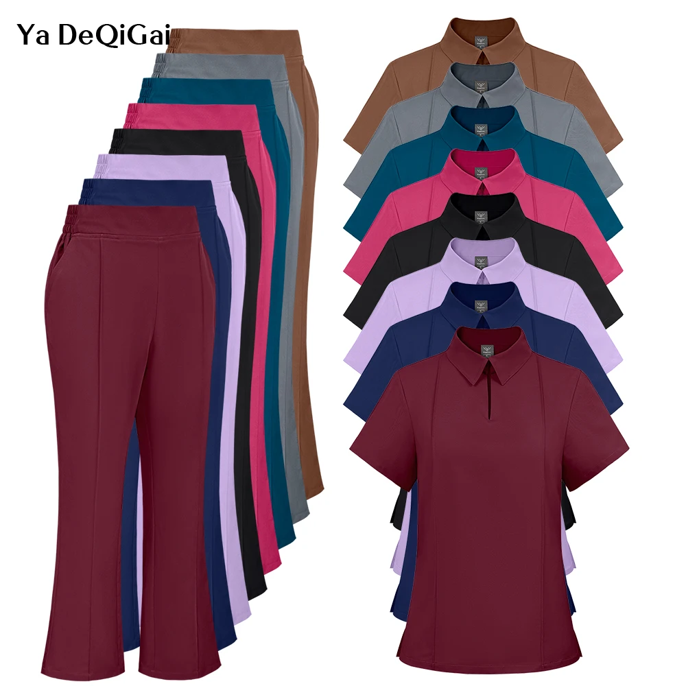 New Hospital Scrubs Suit Women's Medical Uniform Tailored Collar Waist-Cinching Multi-Functional Workwear Hospital Nurse Clothes