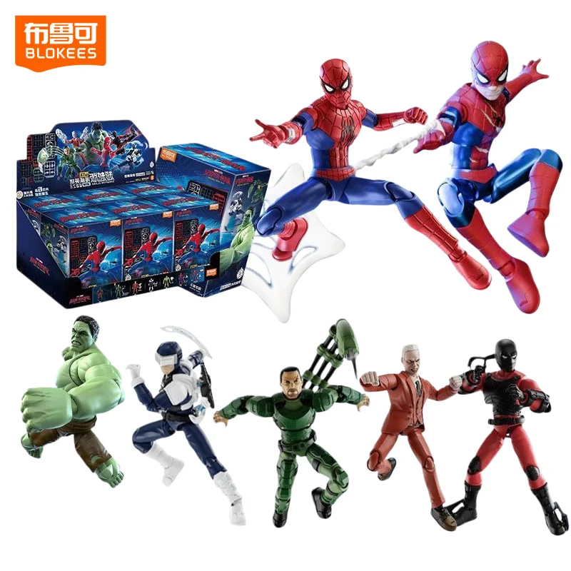 Blokees Spider-Man Brand New Day Champions Class Lite Edition Blind Box Hulk Scorpion Action Figure Poseable Model Kits Toys
