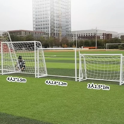 Set Gawang Sepak Bola Luar Ruangan untuk Empat Orang Set Gawang Sepak Bola Kecil Set Gawang Sepak Bola Portabel dari Baja untuk Anak-anak