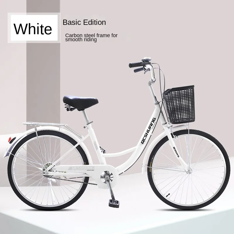 Cross Life Leisure Retro Men And Women Carbon Steel Road Student Pedal Bicycle Adult Men And Women Soft Tail Frame Bicycle New