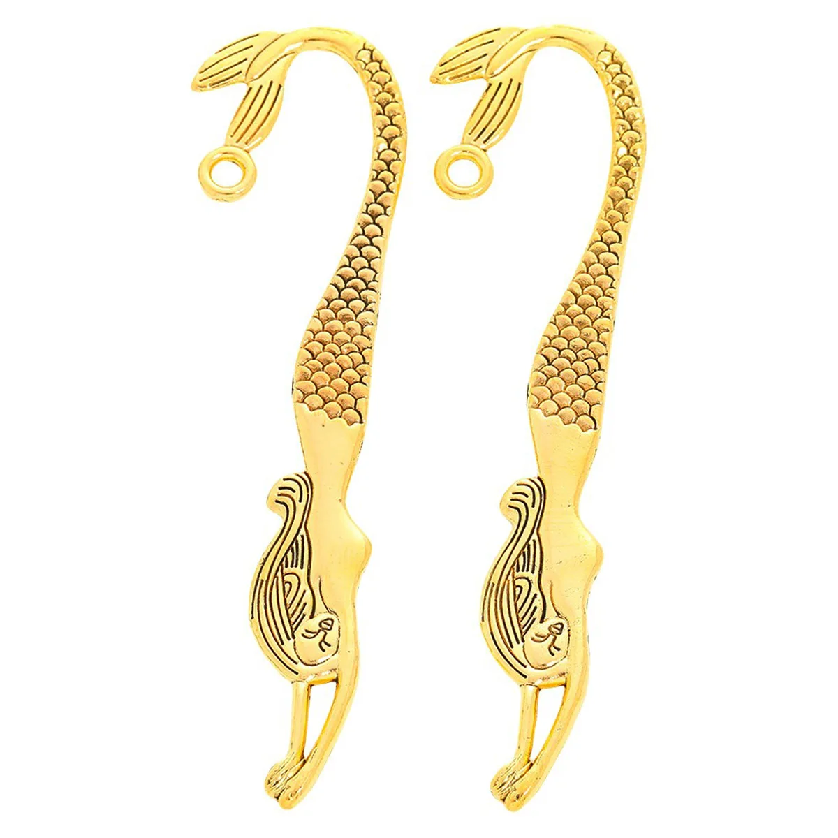 Gold, Bronze, Silberfarben, Meerjungfrau, Schwimmen, Lesezeichen, Metall, Marque De Page, Schmuck, DIY-Zubehör, 81 x 21 mm – Detail 5